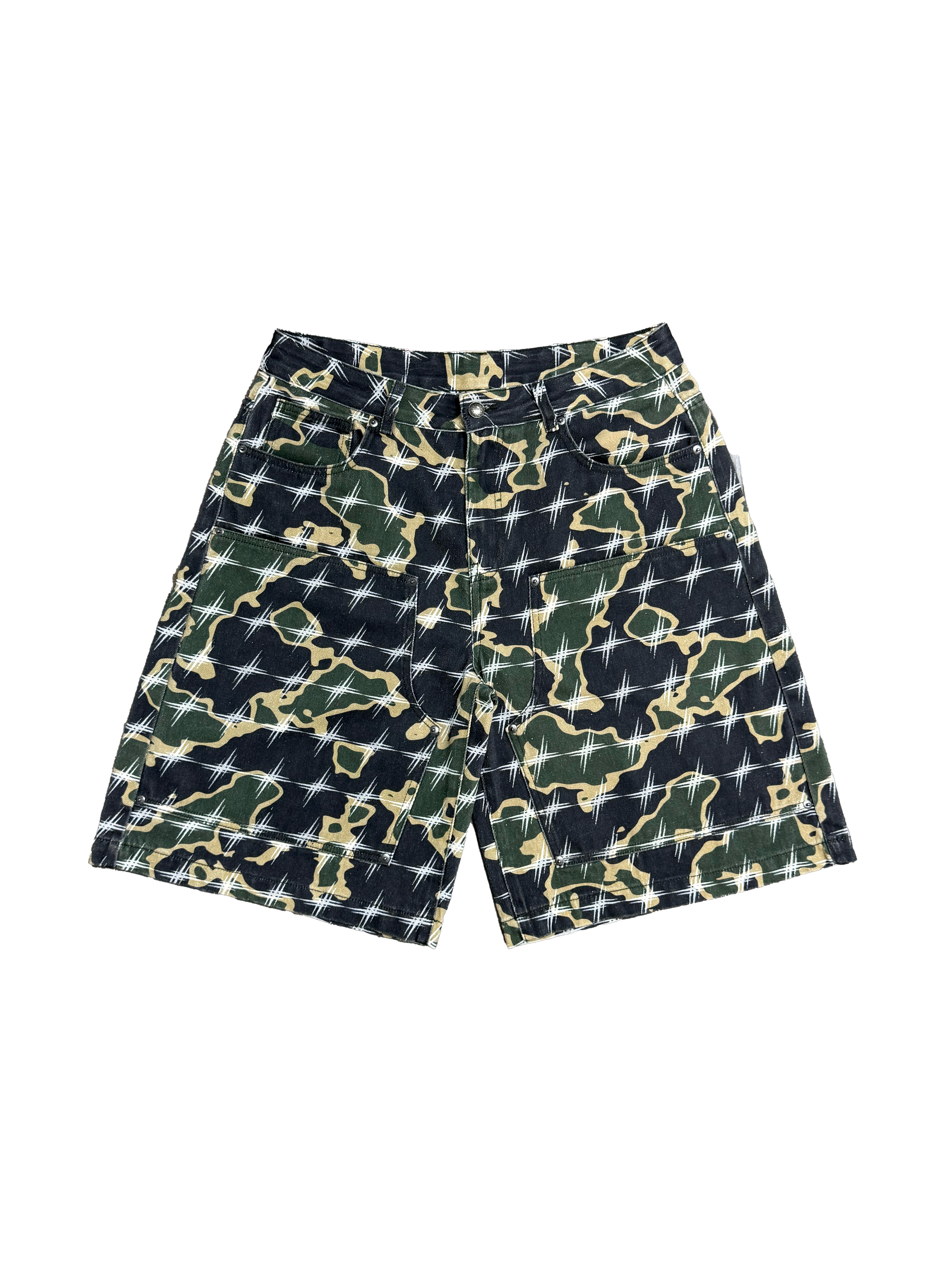 DA BIGGA CAMO DENIM SHORTS