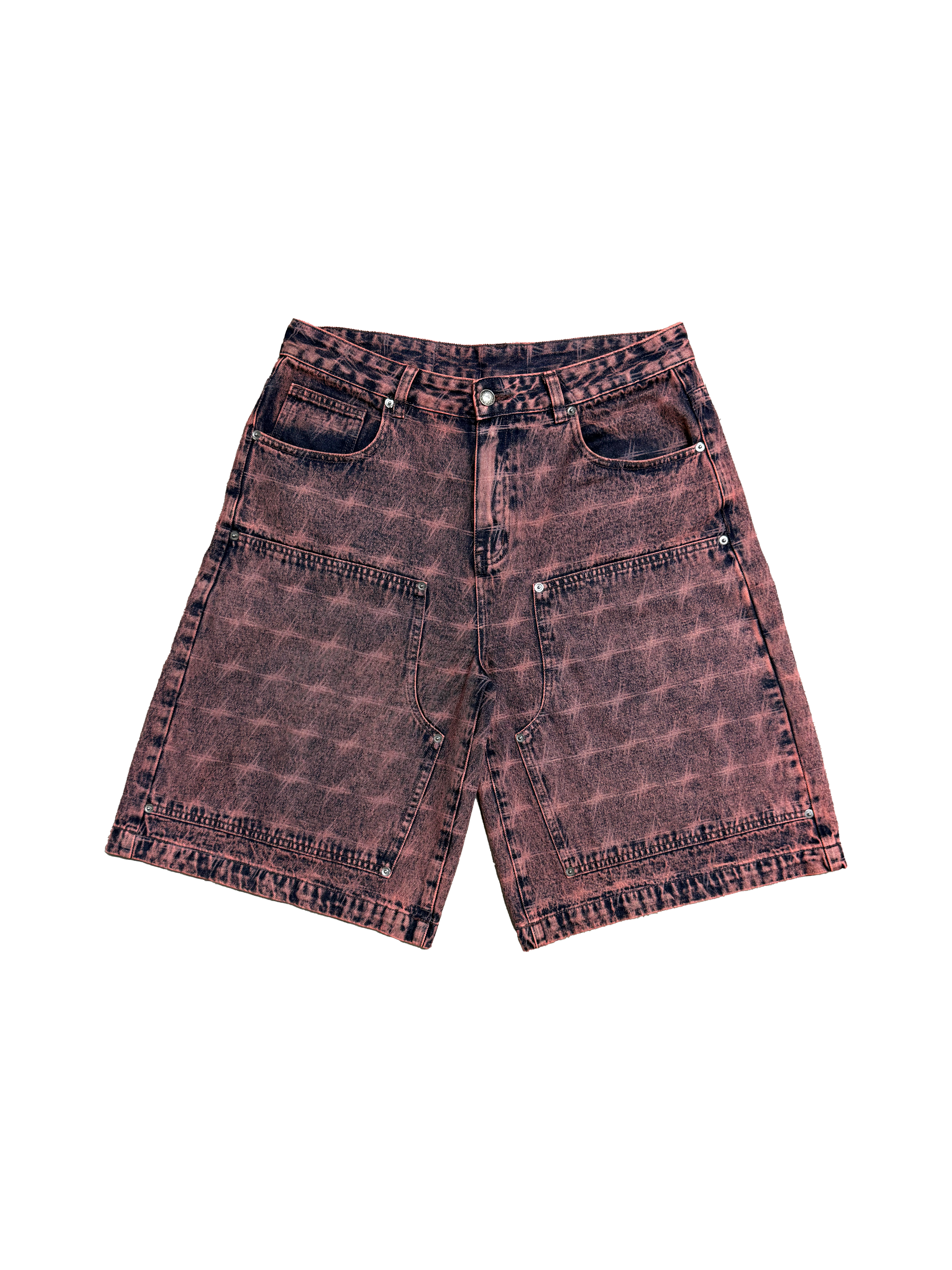 DA BIGGA RED DENIM SHORTS